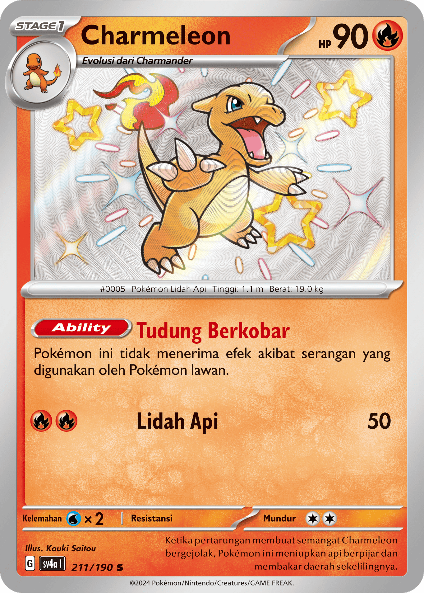 Charmeleon 211 — Harta Berkilau ex (Indonesian Pokémon TCG card)