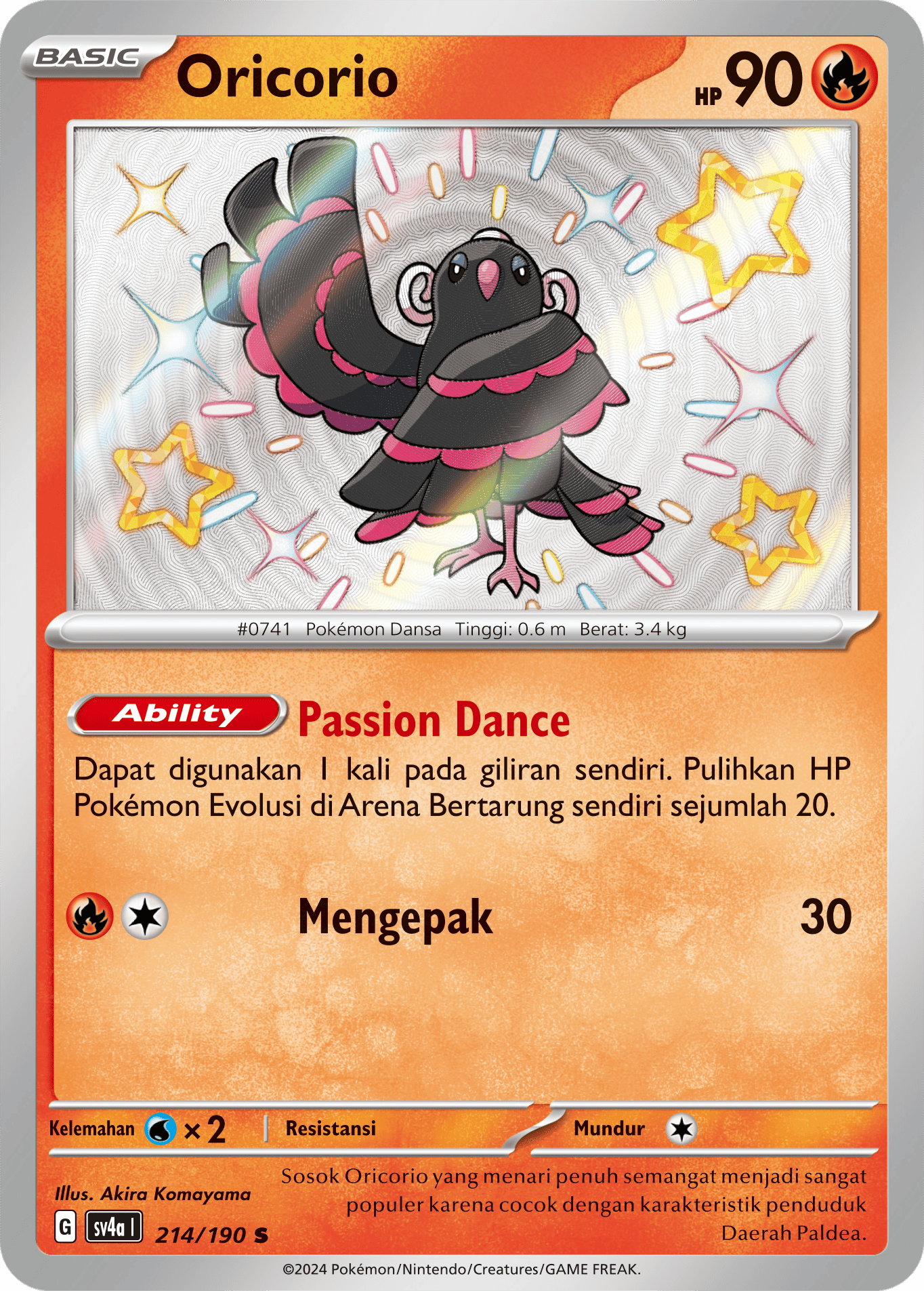 Oricorio 214 — Harta Berkilau ex (Indonesian Pokémon TCG card)