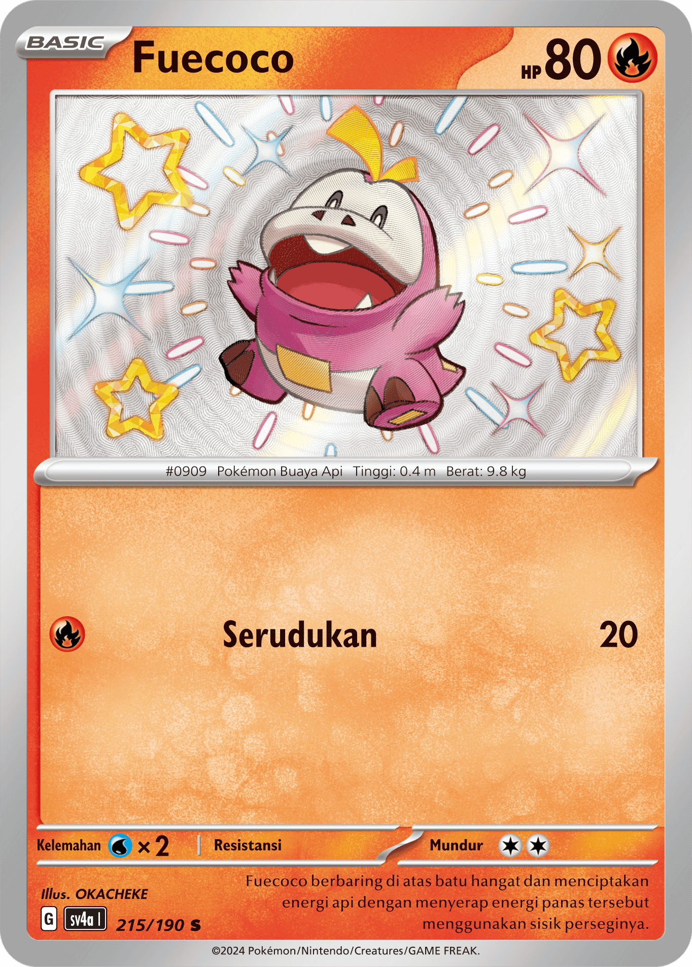 Fuecoco 215 — Harta Berkilau ex (Indonesian Pokémon TCG card)