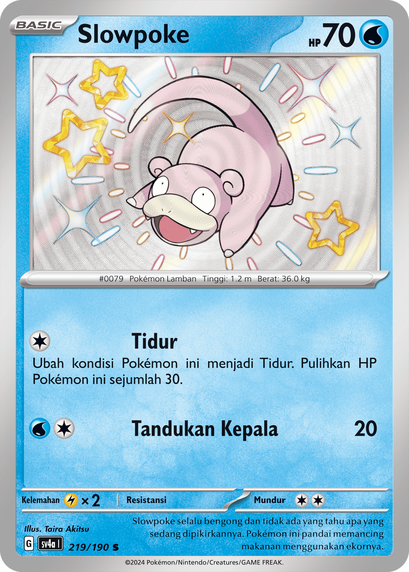 Slowpoke 219 — Harta Berkilau ex (Indonesian Pokémon TCG card)