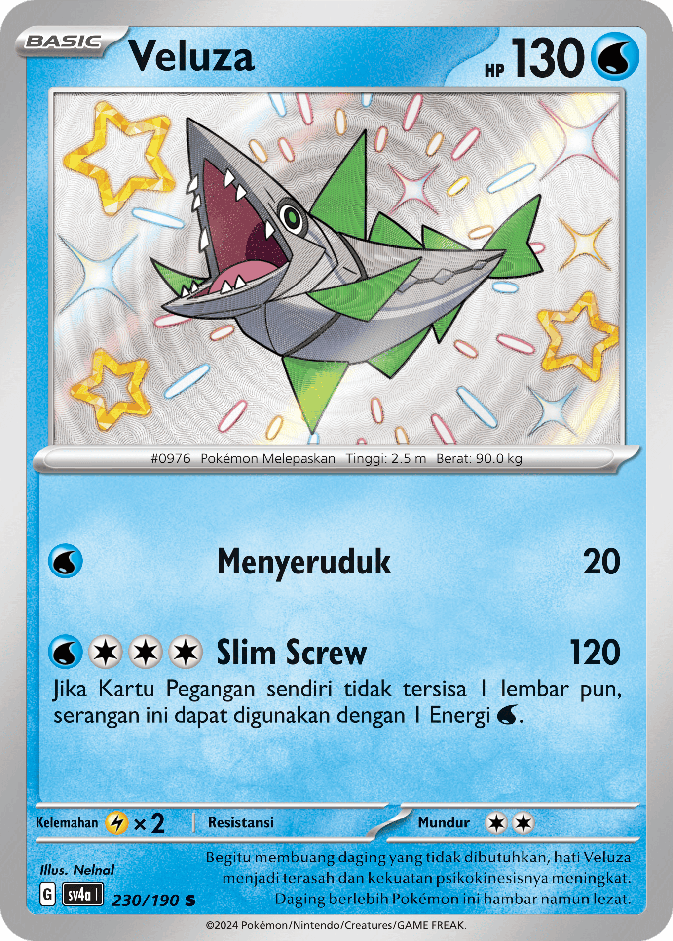 Veluza 230 — Harta Berkilau ex (Indonesian Pokémon TCG card)