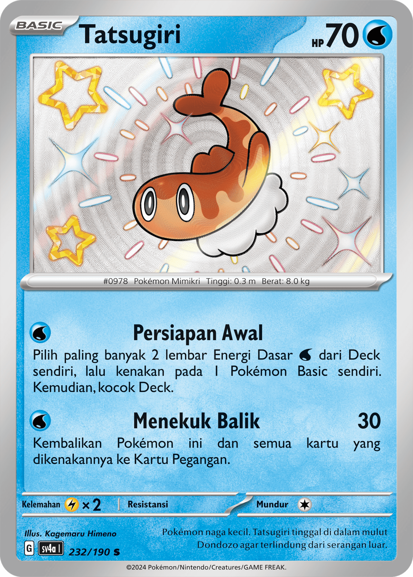 Tatsugiri 232 — Harta Berkilau ex (Indonesian Pokémon TCG card)