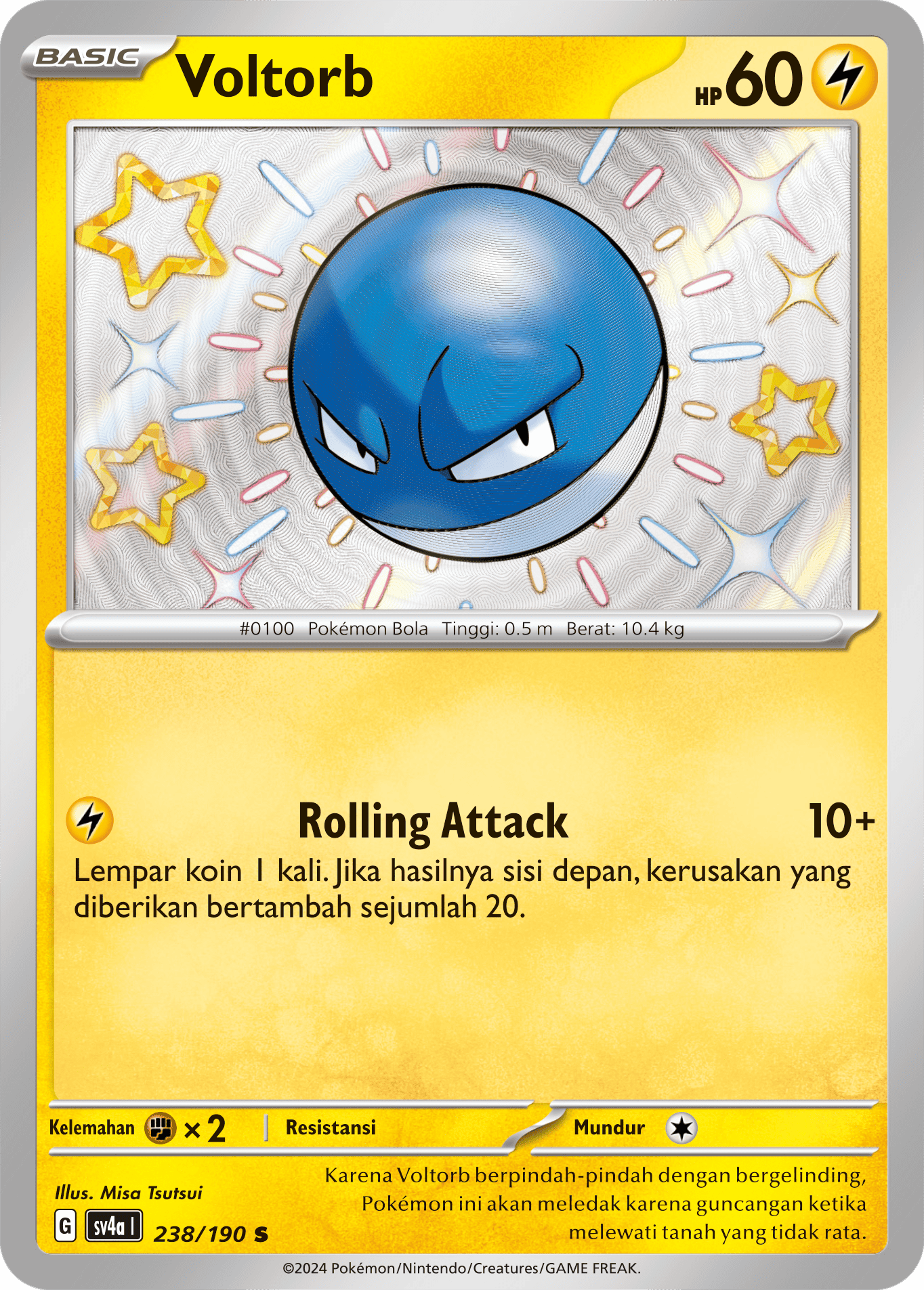Voltorb 238 — Harta Berkilau ex (Indonesian Pokémon TCG card)