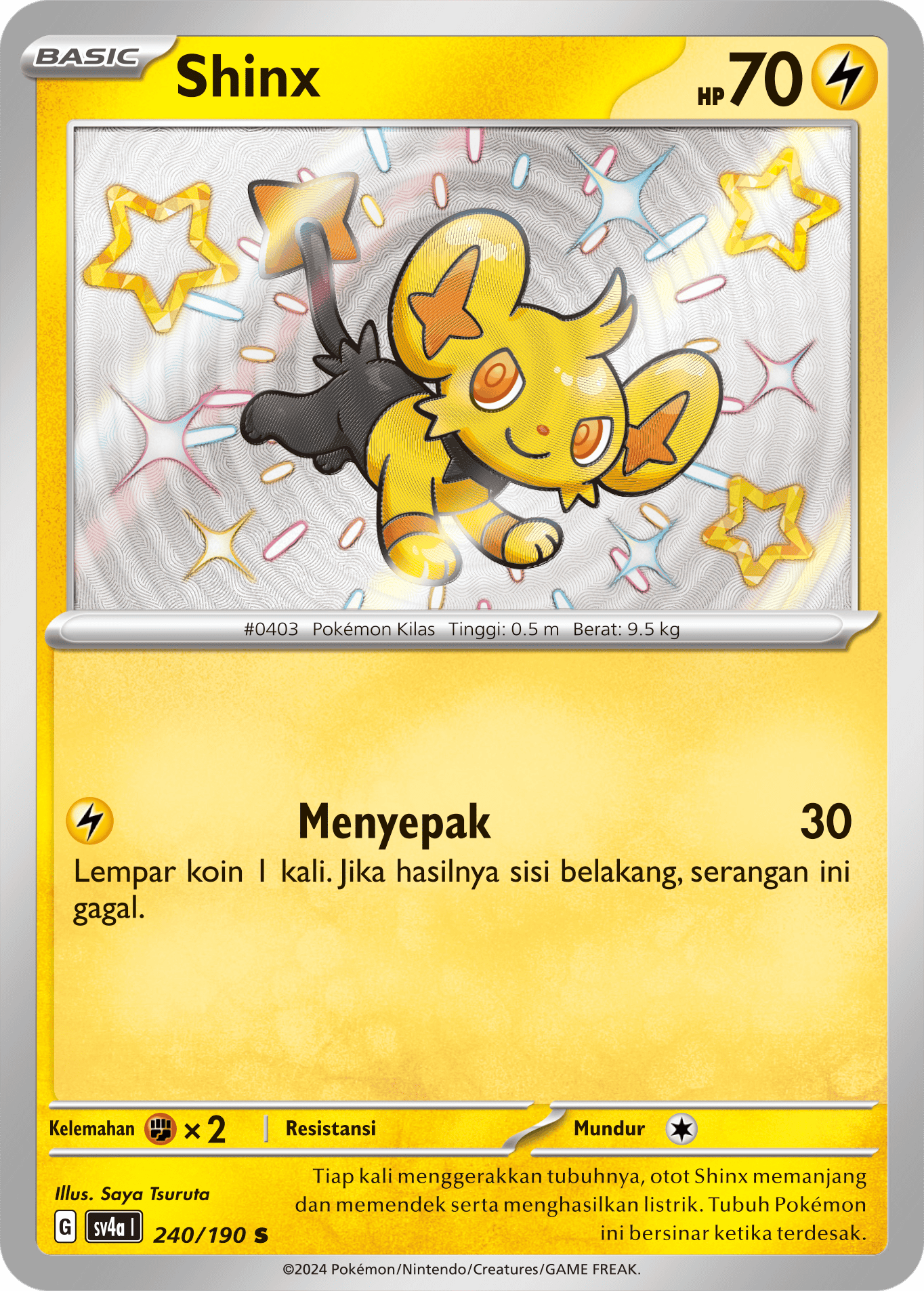 Shinx 240 — Harta Berkilau ex (Indonesian Pokémon TCG card)