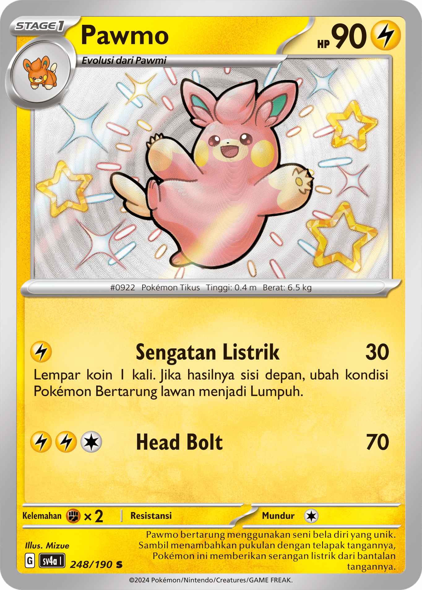 Pawmo 248 — Harta Berkilau ex (Indonesian Pokémon TCG card)