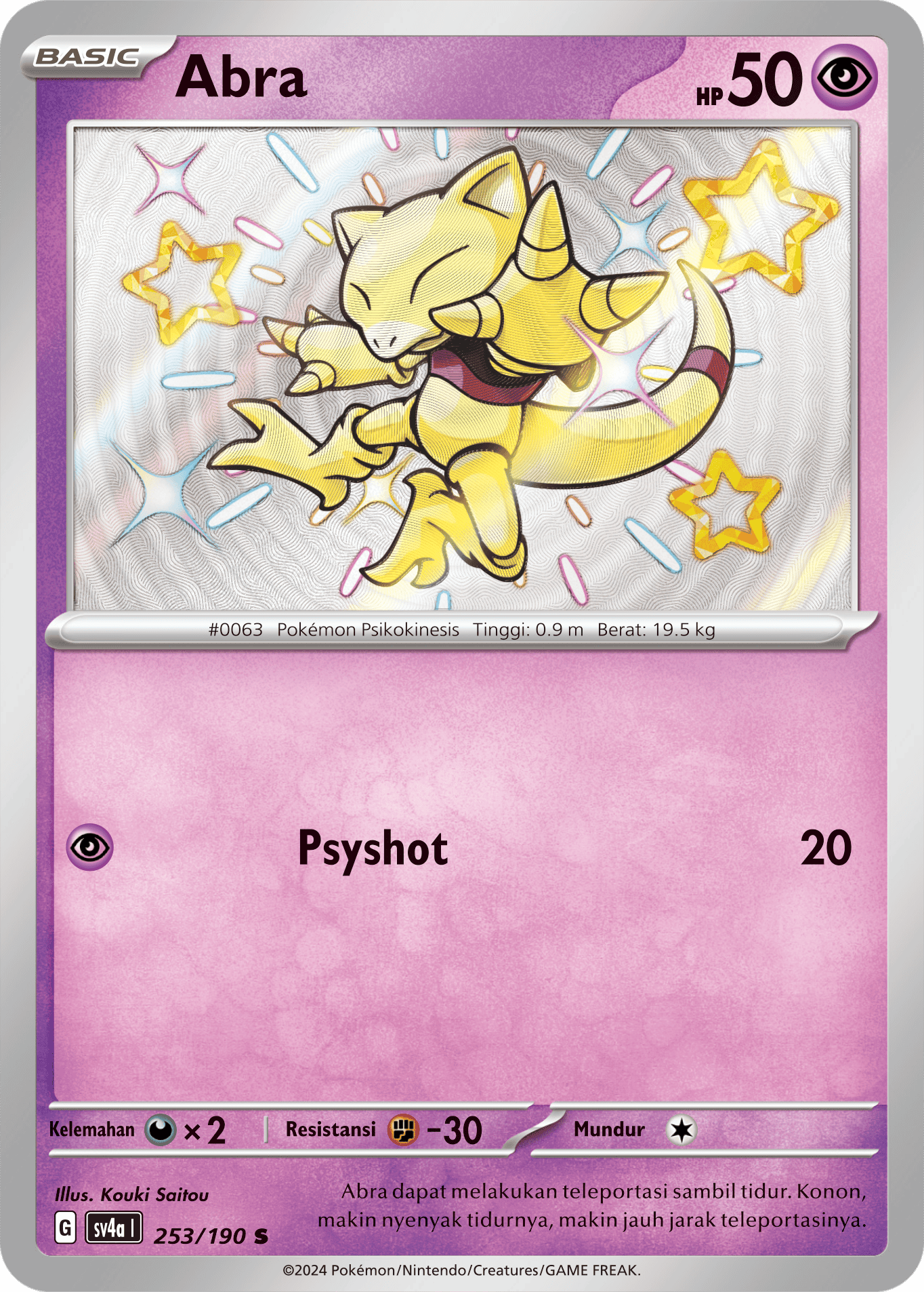 Abra 253 — Harta Berkilau ex (Indonesian Pokémon TCG card)