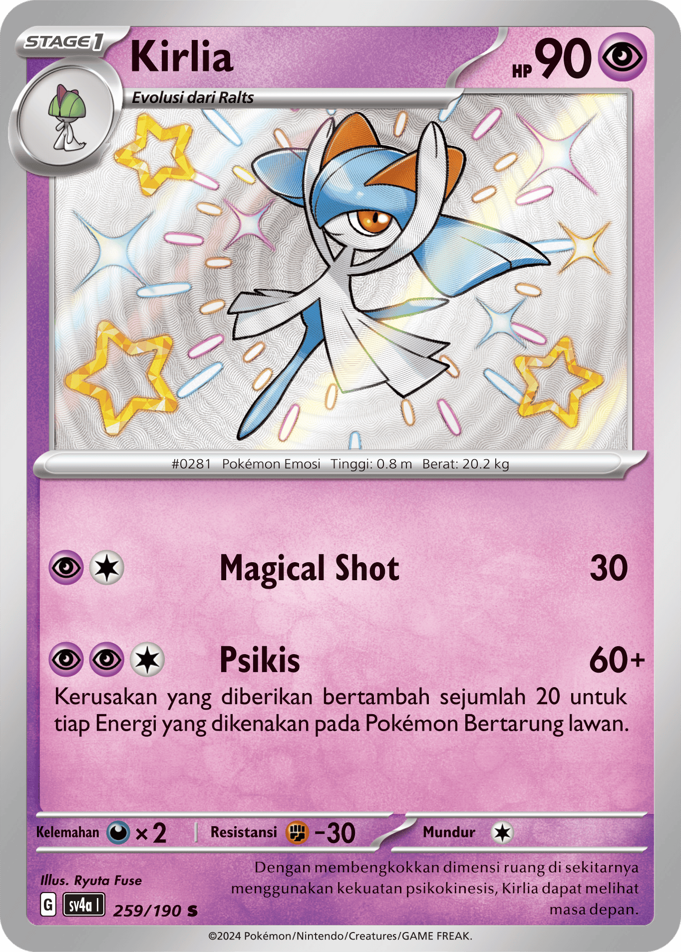 Kirlia 259 — Harta Berkilau ex (Indonesian Pokémon TCG card)