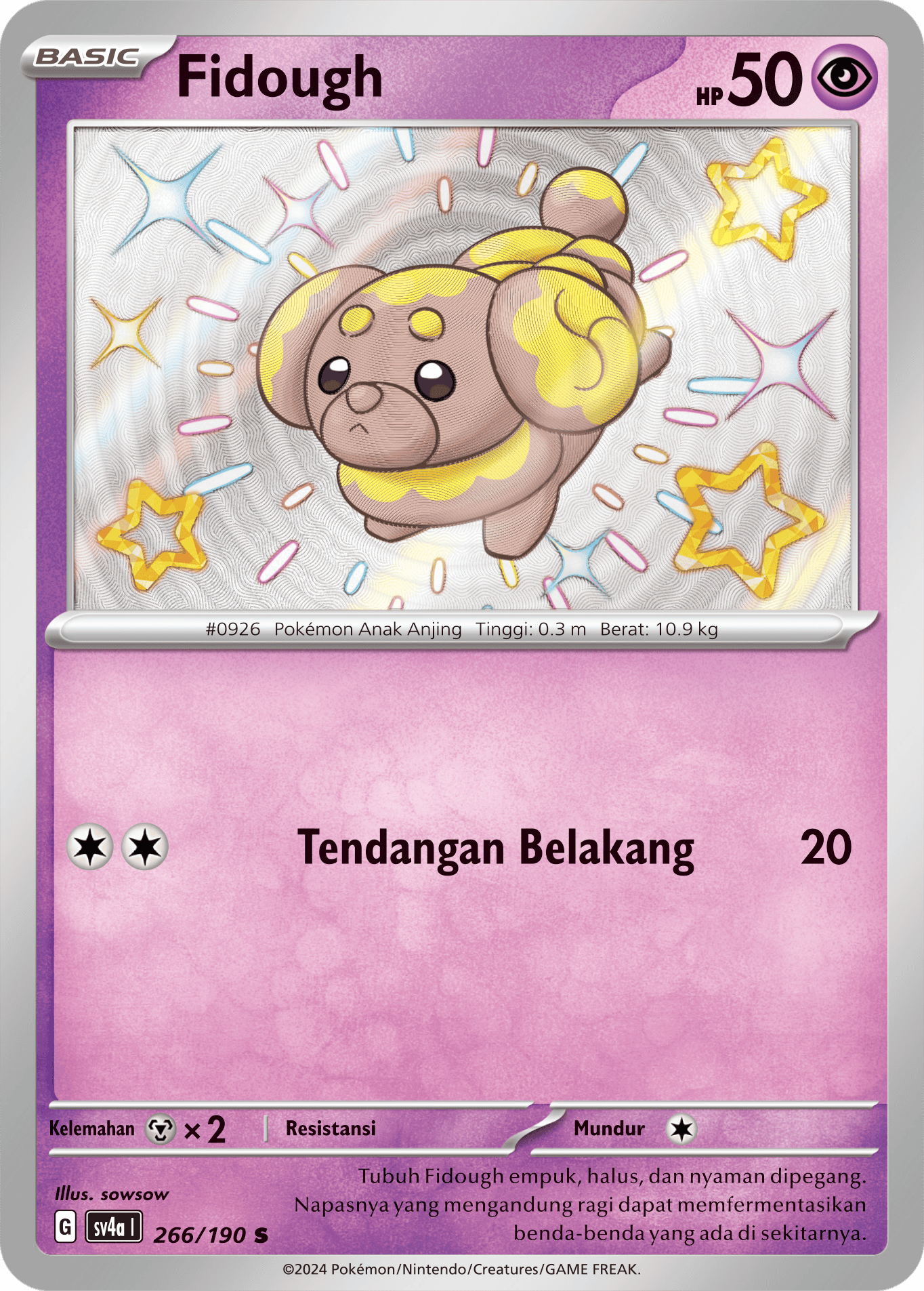 Fidough 266 — Harta Berkilau ex (Indonesian Pokémon TCG card)