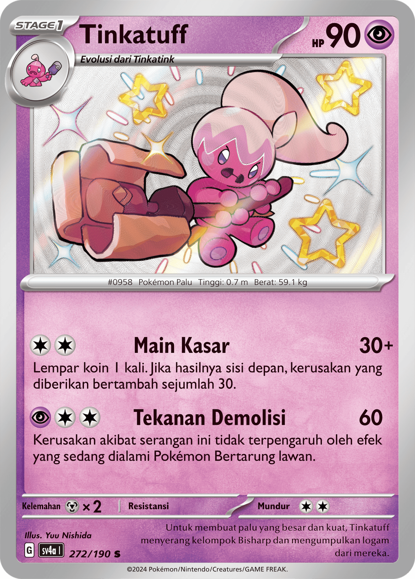 Tinkatuff 272 — Harta Berkilau ex (Indonesian Pokémon TCG card)