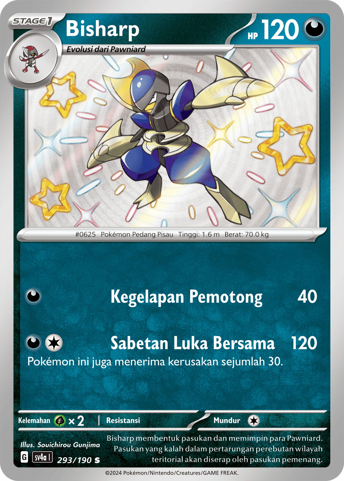 Bisharp 293 — Harta Berkilau ex (Indonesian Pokémon TCG card)