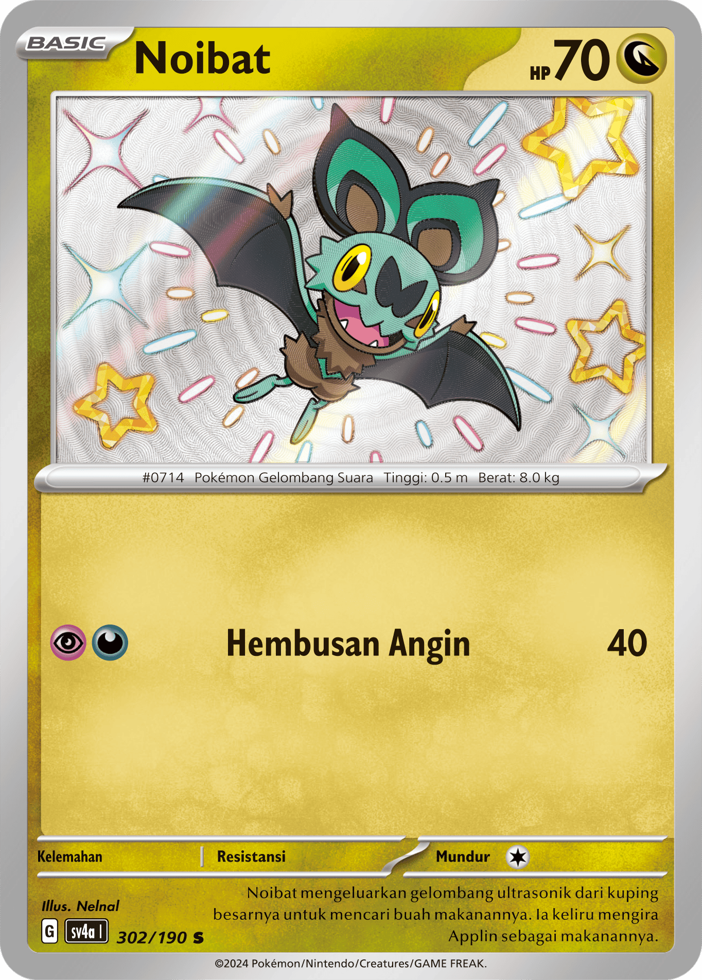 Noibat 302 — Harta Berkilau ex (Indonesian Pokémon TCG card)