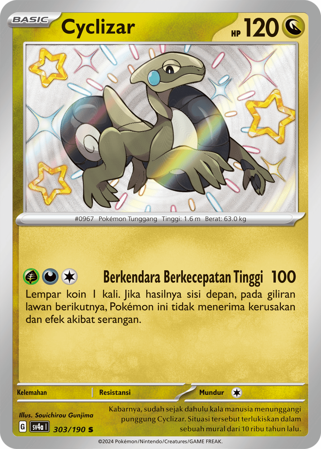 Cyclizar 303 — Harta Berkilau ex (Indonesian Pokémon TCG card)