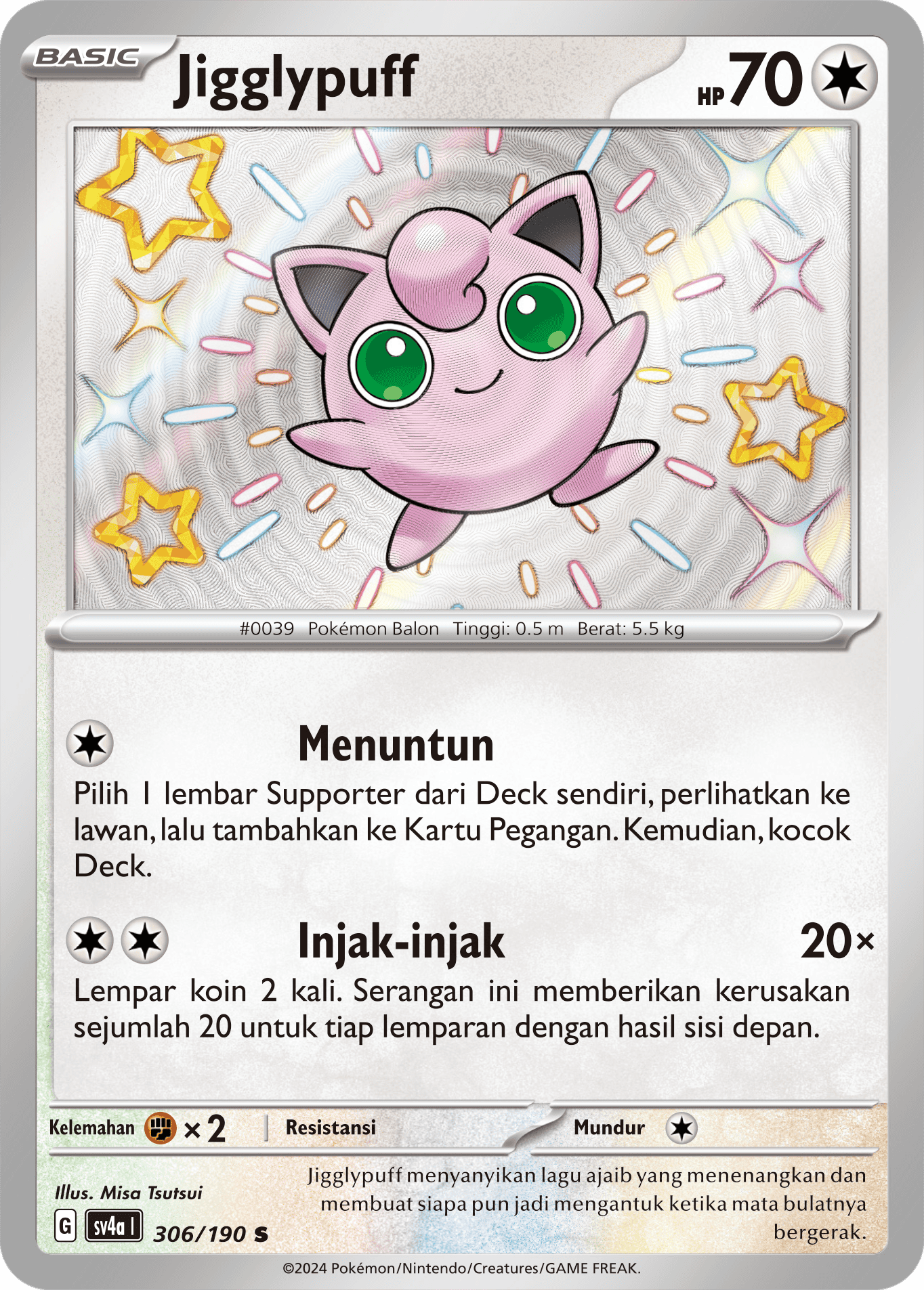 Jigglypuff 306 — Harta Berkilau ex (Indonesian Pokémon TCG card)