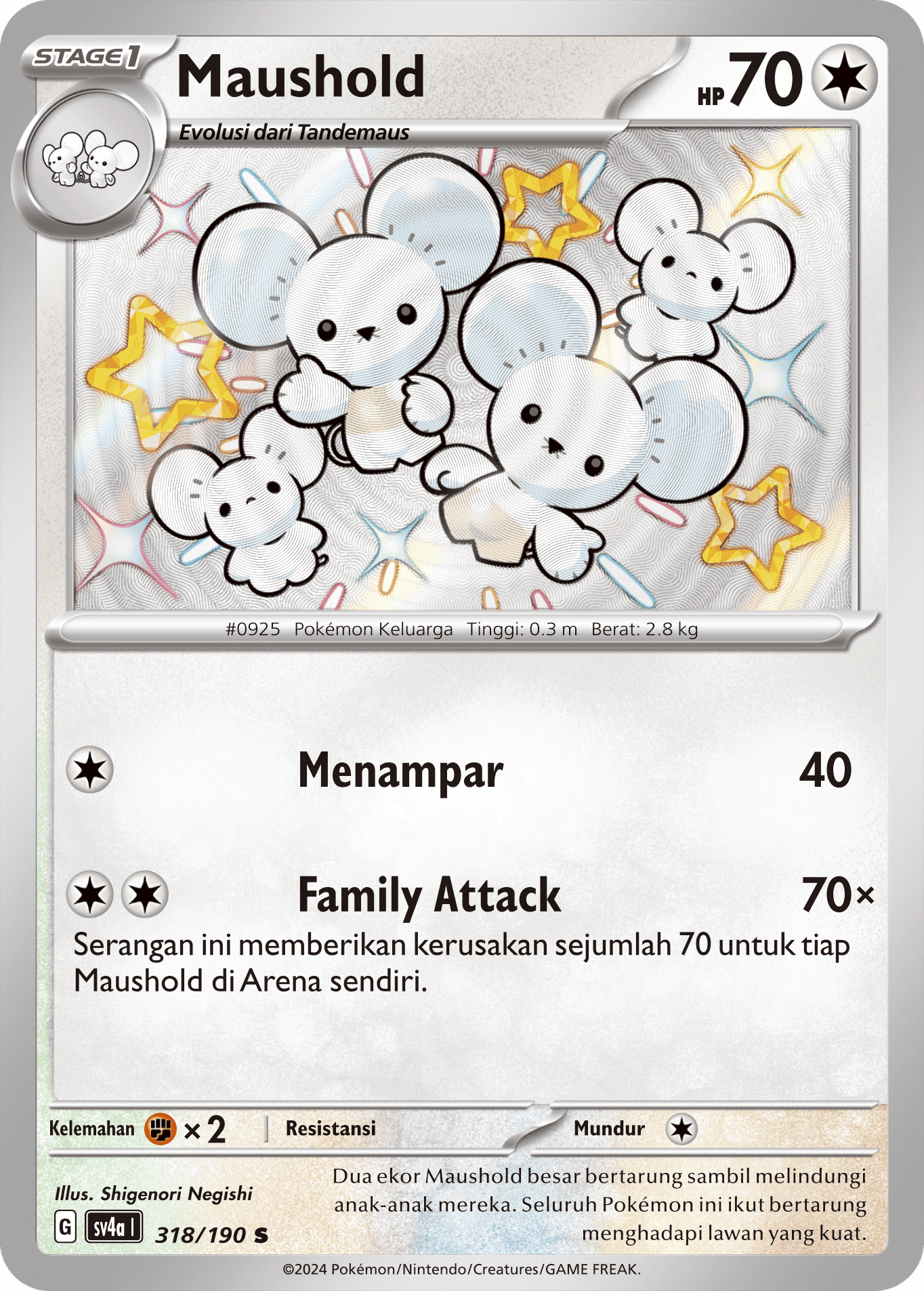 Maushold 318 — Harta Berkilau ex (Indonesian Pokémon TCG card)