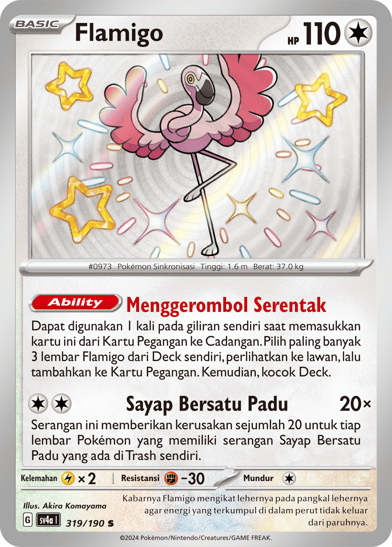 Flamigo 319 — Harta Berkilau ex (Indonesian Pokémon TCG card)