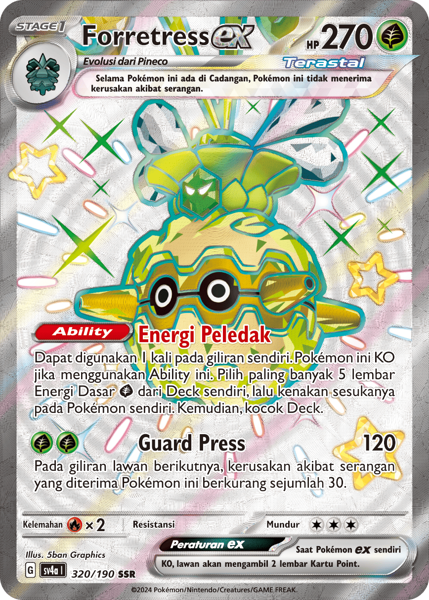 Forretress ex 320 — Harta Berkilau ex (Indonesian Pokémon TCG card)