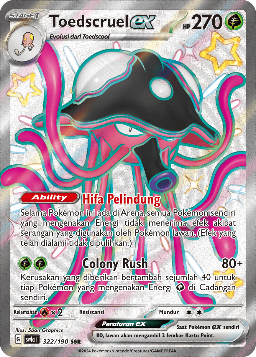 Toedscruel ex 322 — Harta Berkilau ex (Indonesian Pokémon TCG card)