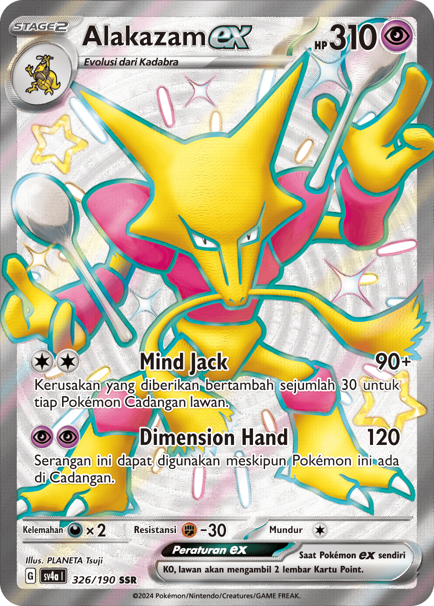 Alakazam ex 326 — Harta Berkilau ex (Indonesian Pokémon TCG card)