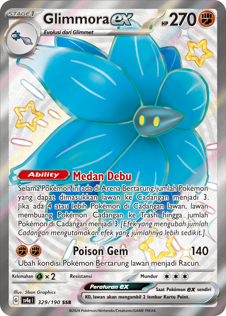 Glimmora ex 329 — Harta Berkilau ex (Indonesian Pokémon TCG card)