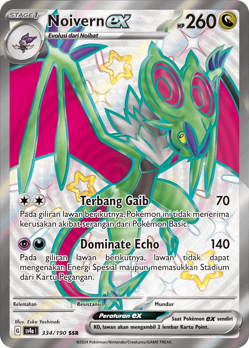 Noivern ex 334 — Harta Berkilau ex (Indonesian Pokémon TCG card)