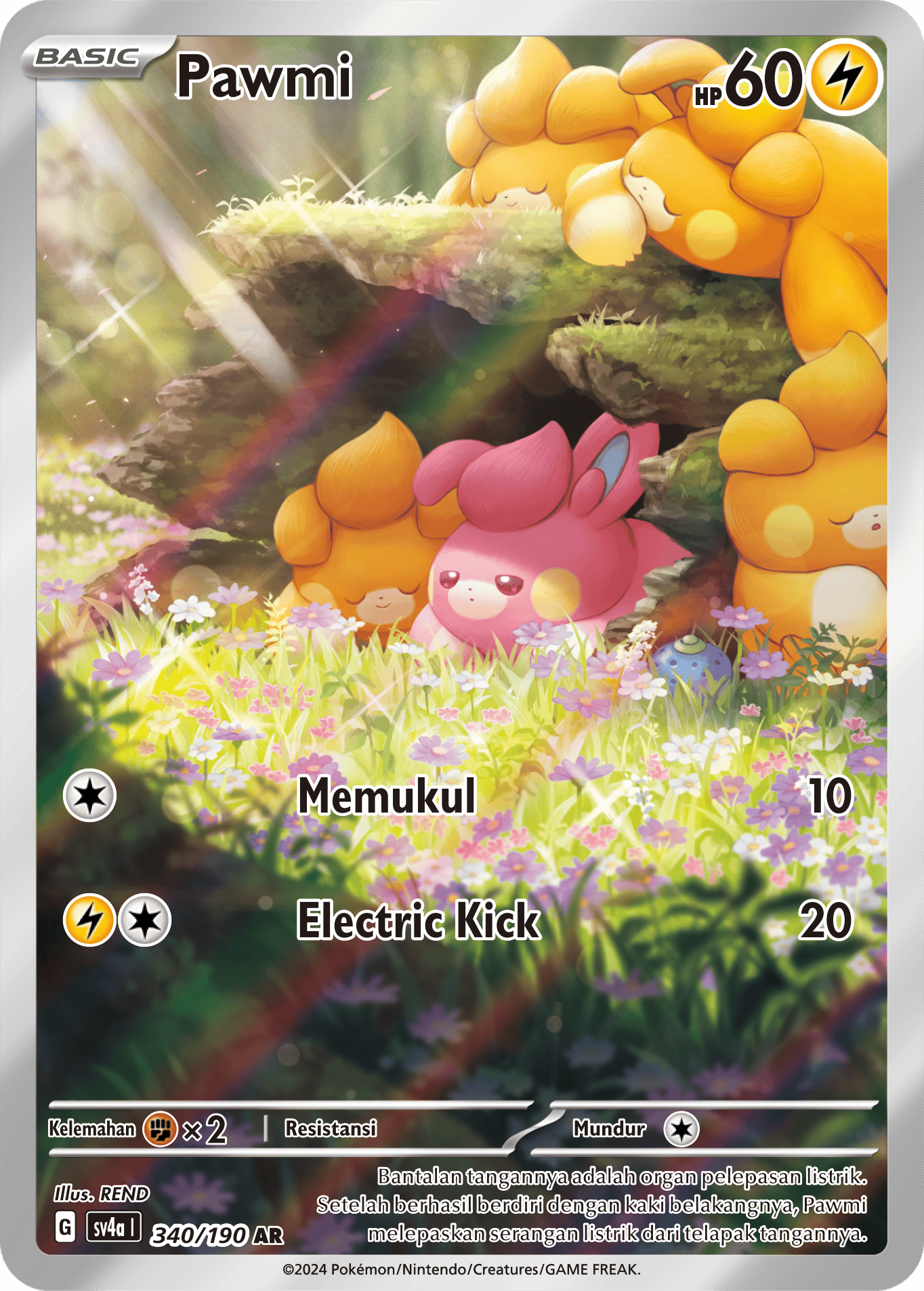 Pawmi 340 — Harta Berkilau ex (Indonesian Pokémon TCG card)