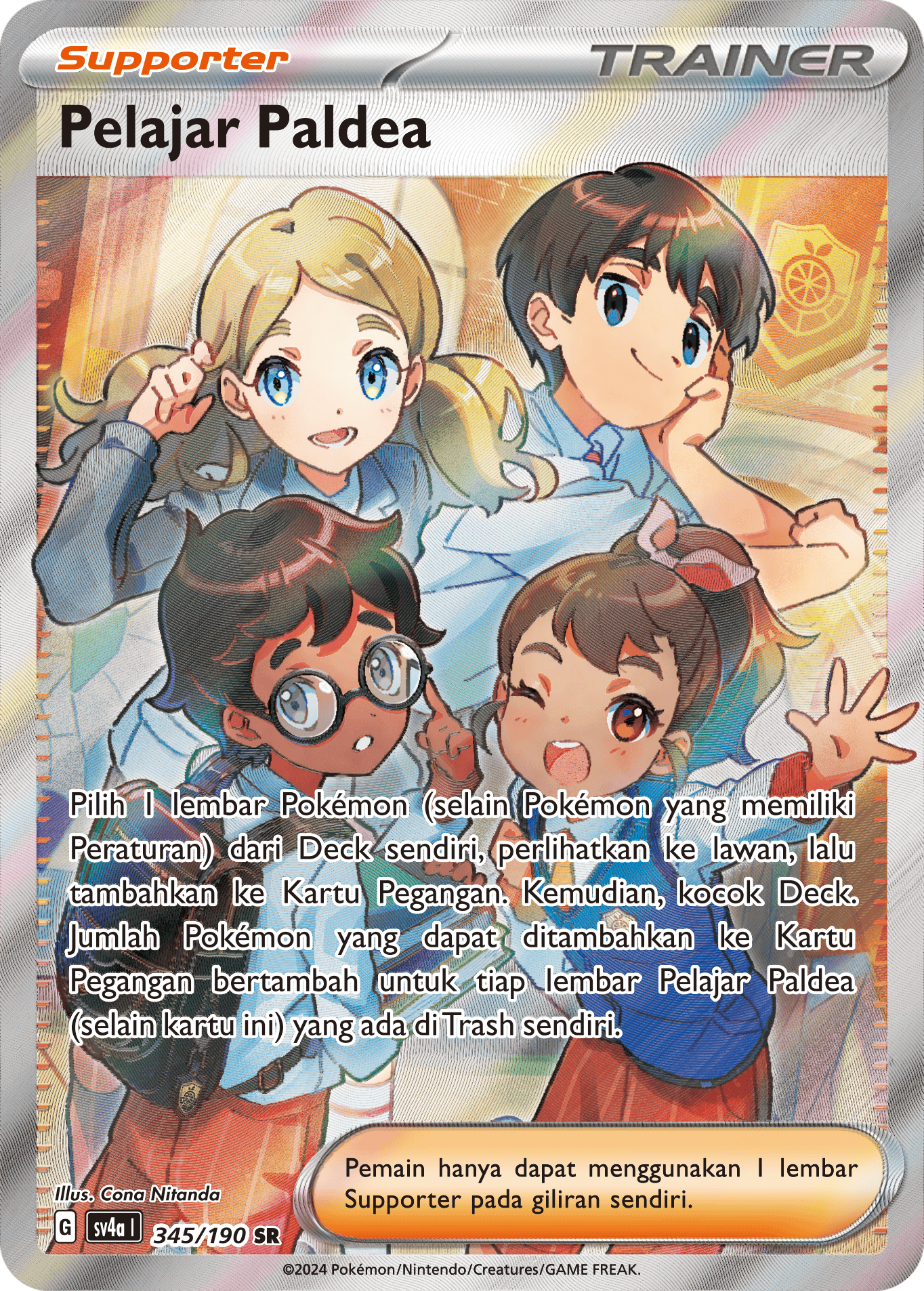 Pelajar Paldea 345 — Harta Berkilau ex (Indonesian Pokémon TCG card)