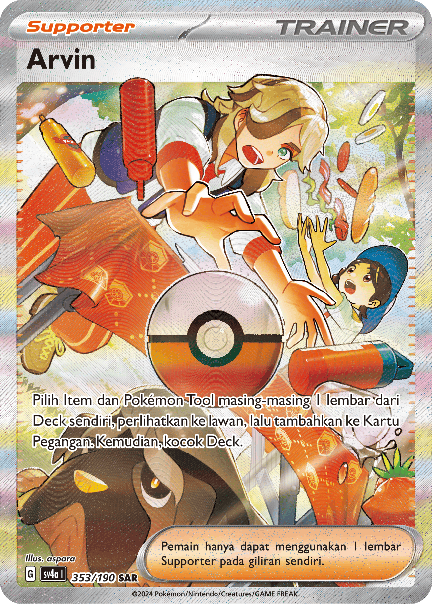 Arvin 353 — Harta Berkilau ex (Indonesian Pokémon TCG card)