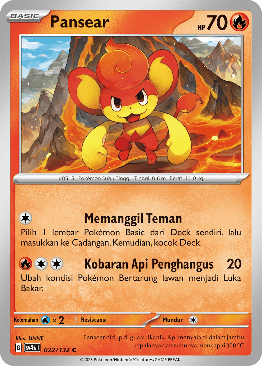 Pansear 022/132 — Pertemuan Paradoks (Indonesian Pokémon TCG card)