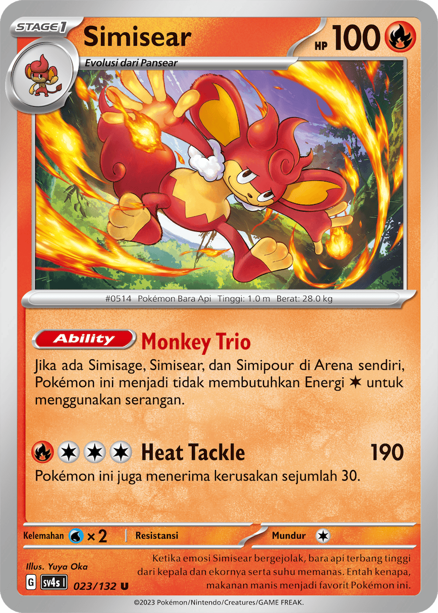 Simisear 023/132 — Pertemuan Paradoks (Indonesian Pokémon TCG card)