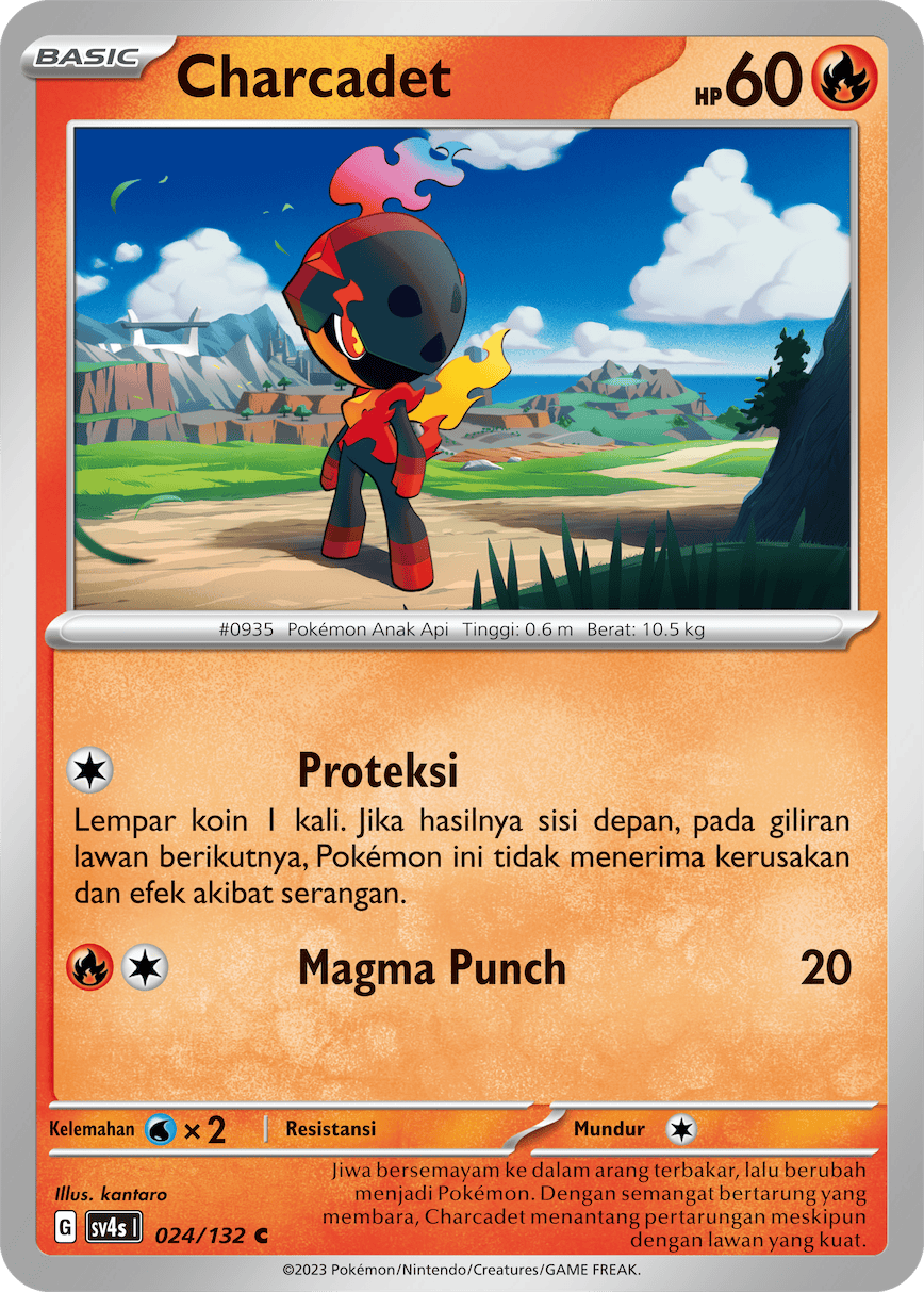 Charcadet 024/132 — Pertemuan Paradoks (Indonesian Pokémon TCG card)