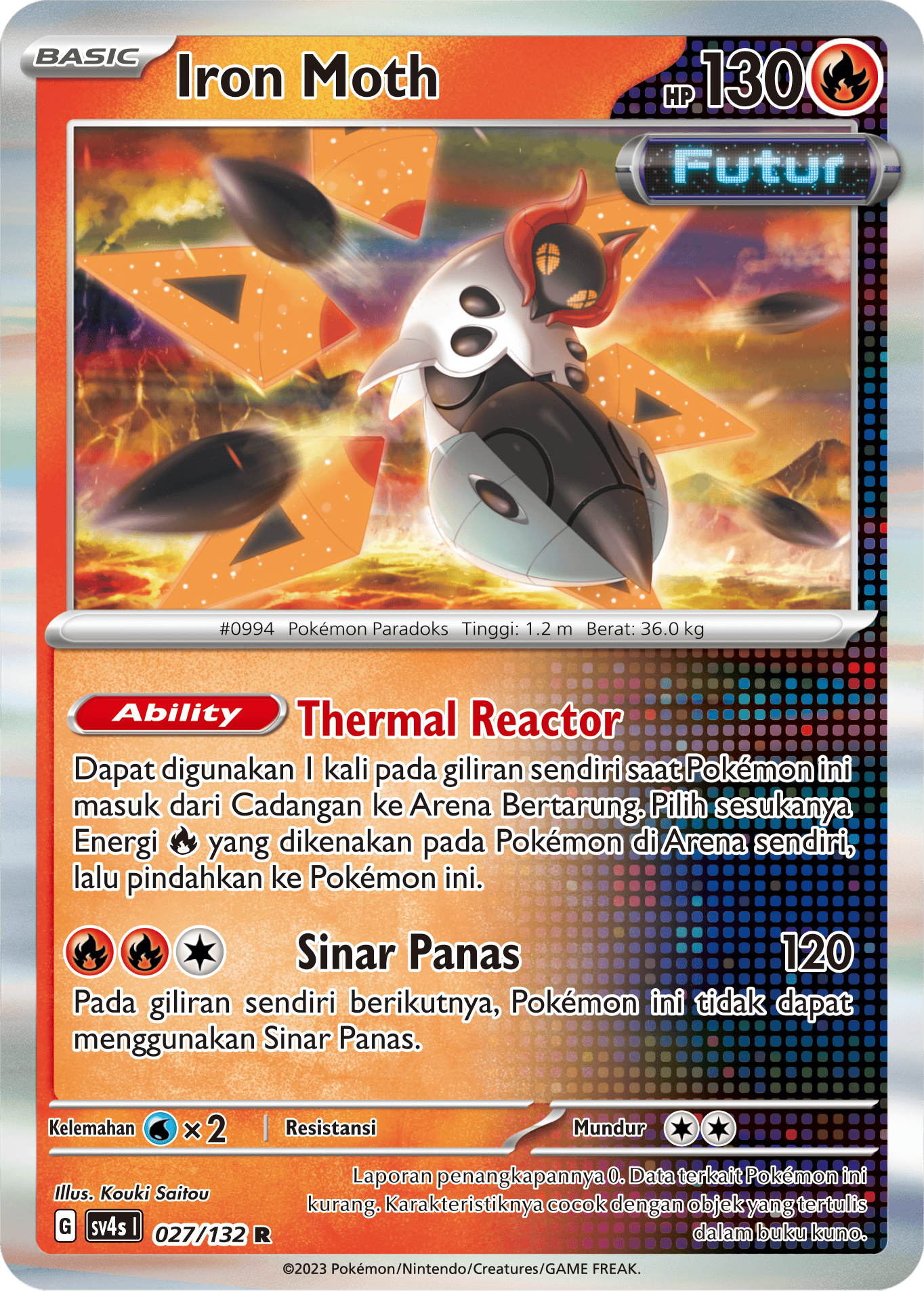 Iron Moth 027/132 — Pertemuan Paradoks (Indonesian Pokémon TCG card)