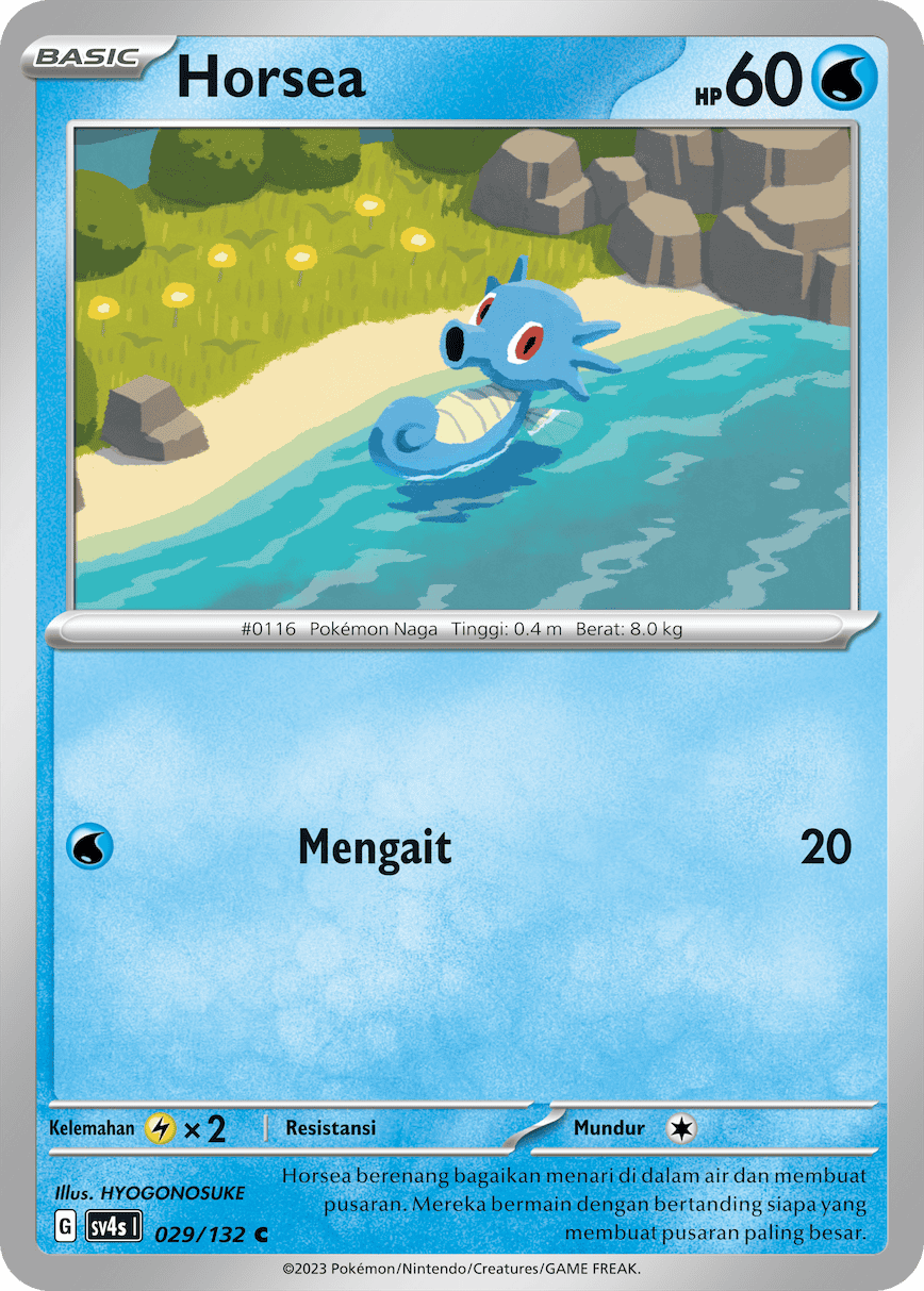Horsea 029/132 — Pertemuan Paradoks (Indonesian Pokémon TCG card)