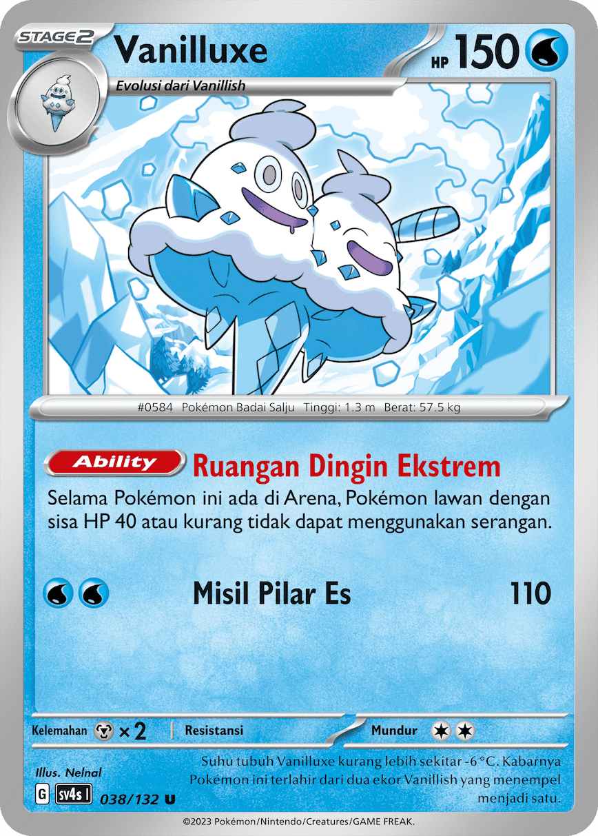 Vanilluxe 038/132 — Pertemuan Paradoks (Indonesian Pokémon TCG card)