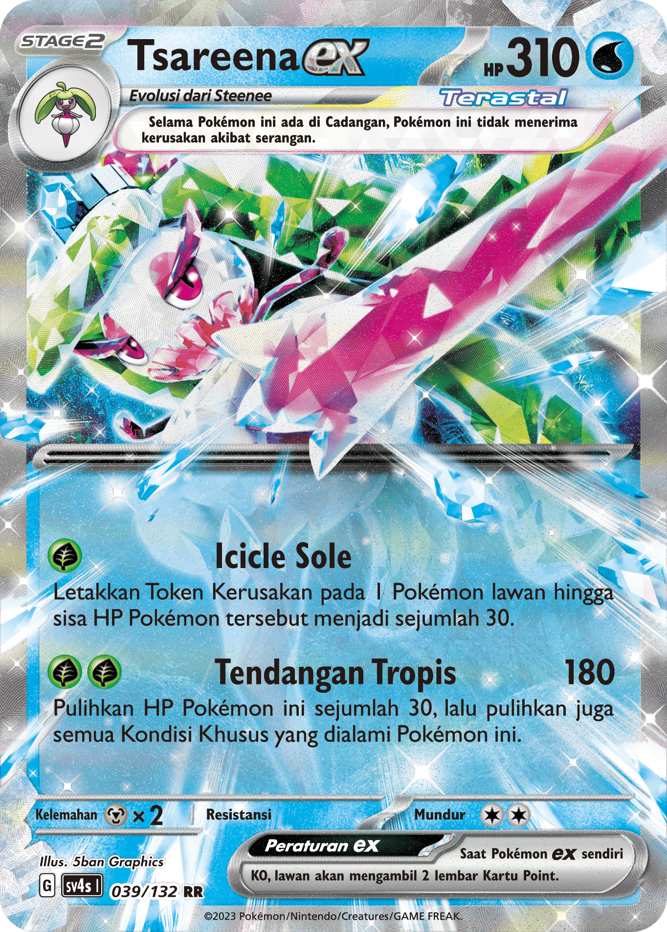 Tsareena ex 039/132 — Pertemuan Paradoks (Indonesian Pokémon TCG card)