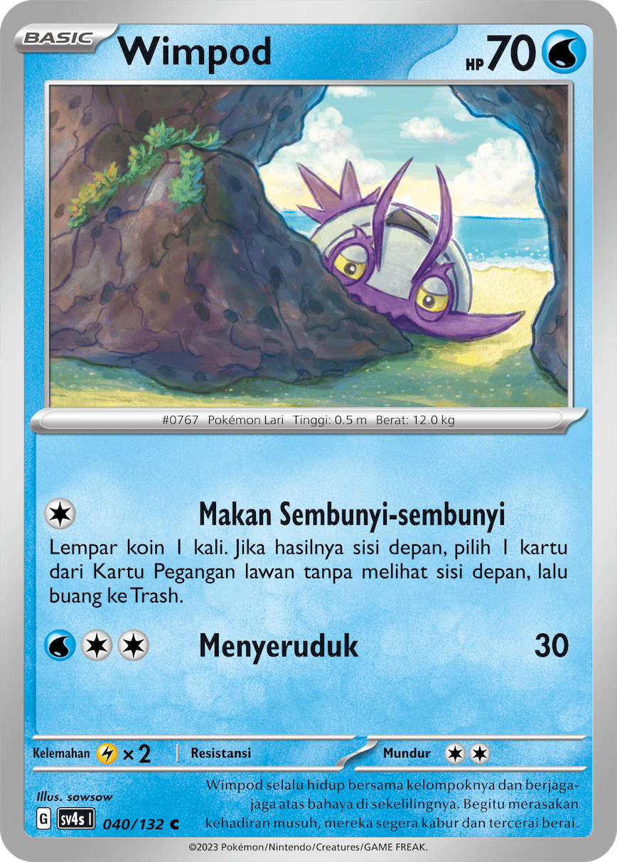 Wimpod 040/132 — Pertemuan Paradoks (Indonesian Pokémon TCG card)