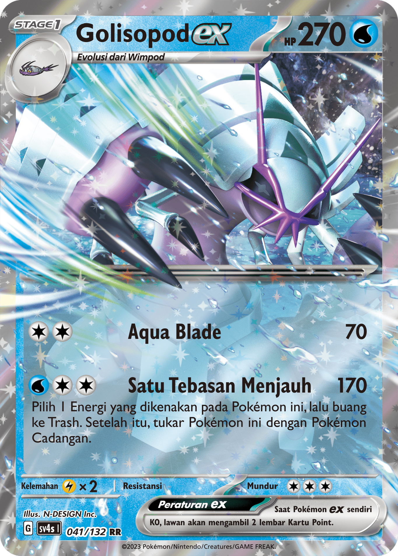 Golisopod ex 041/132 — Pertemuan Paradoks (Indonesian Pokémon TCG card)