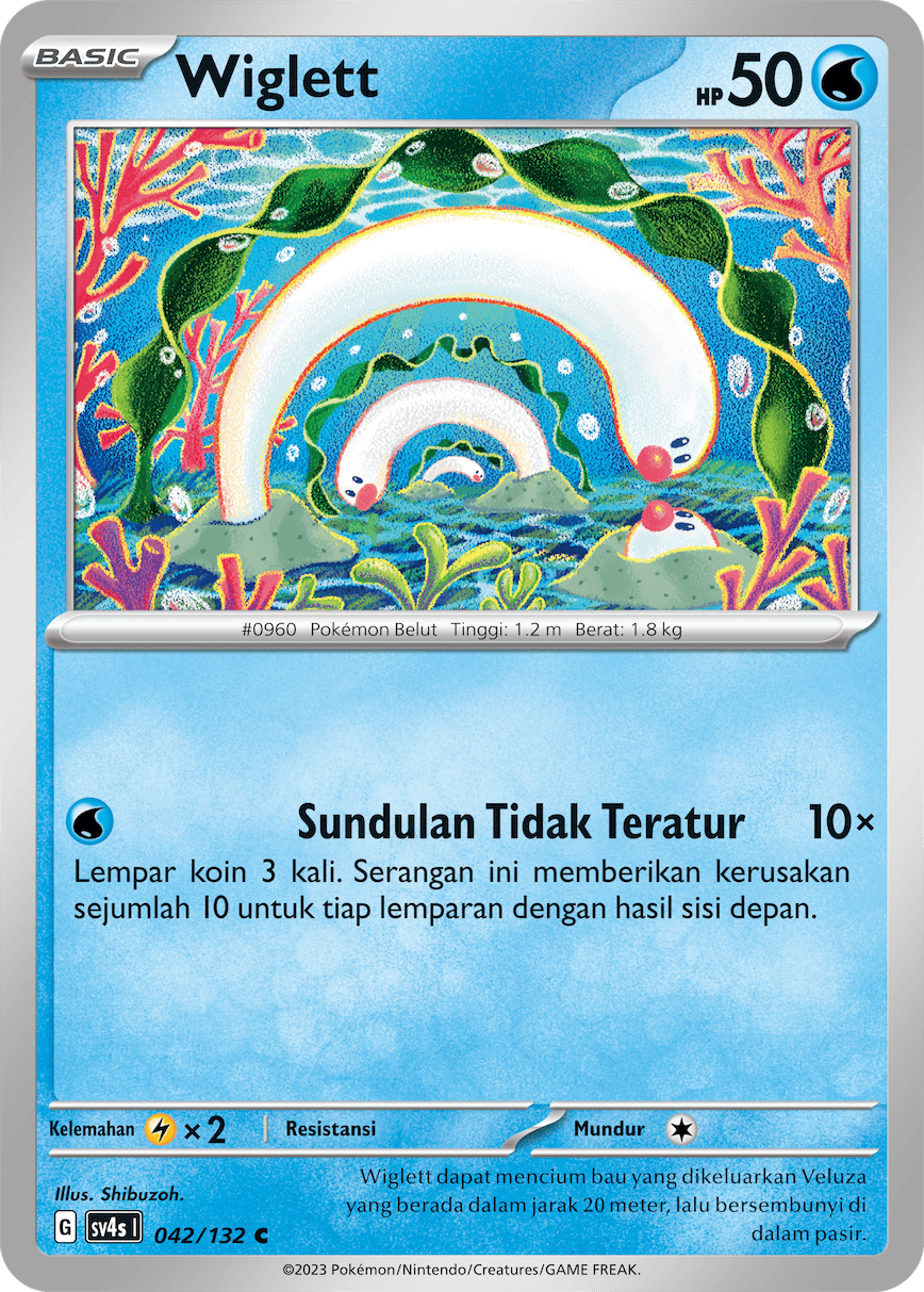 Wiglett 042/132 — Pertemuan Paradoks (Indonesian Pokémon TCG card)