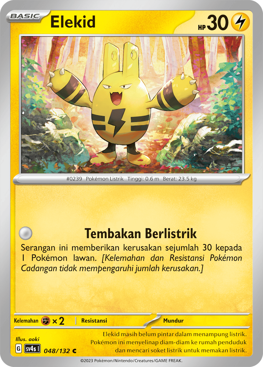 Elekid 048/132 — Pertemuan Paradoks (Indonesian Pokémon TCG card)