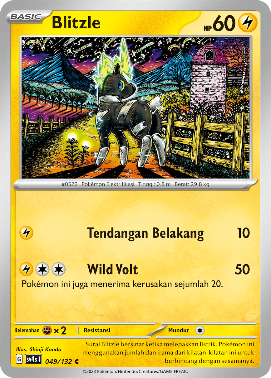 Blitzle 049/132 — Pertemuan Paradoks (Indonesian Pokémon TCG card)