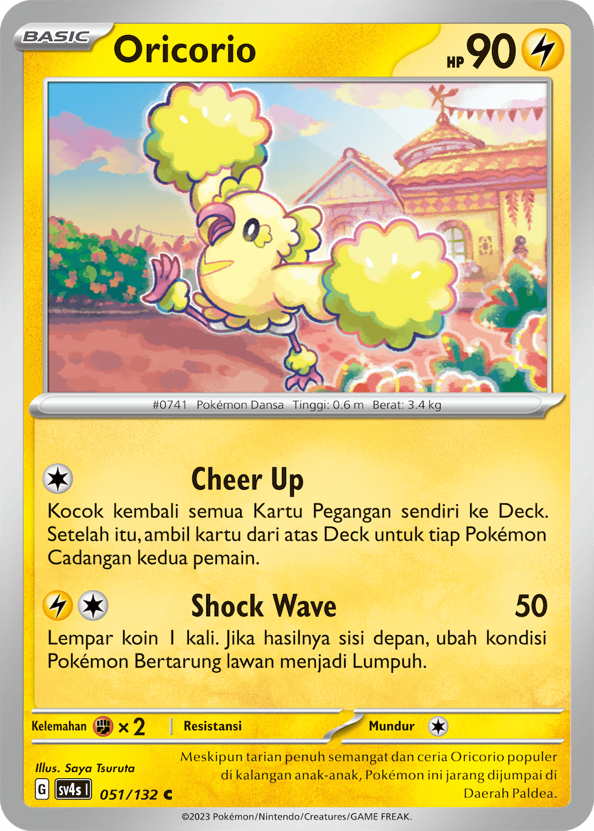 Oricorio 051/132 — Pertemuan Paradoks (Indonesian Pokémon TCG card)