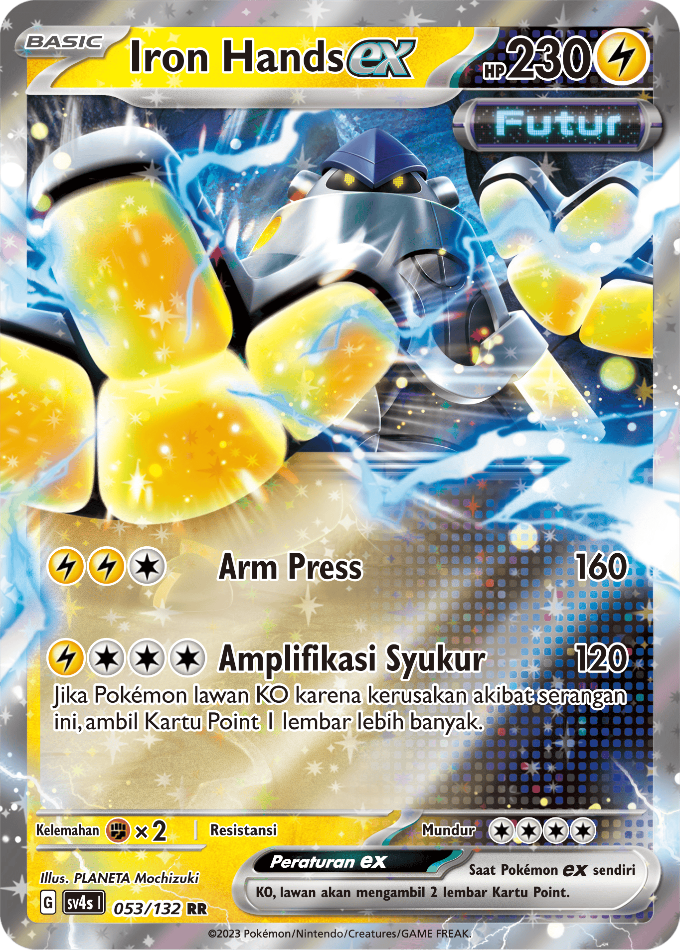 Iron Hands ex 053/132 — Pertemuan Paradoks (Indonesian Pokémon TCG card)