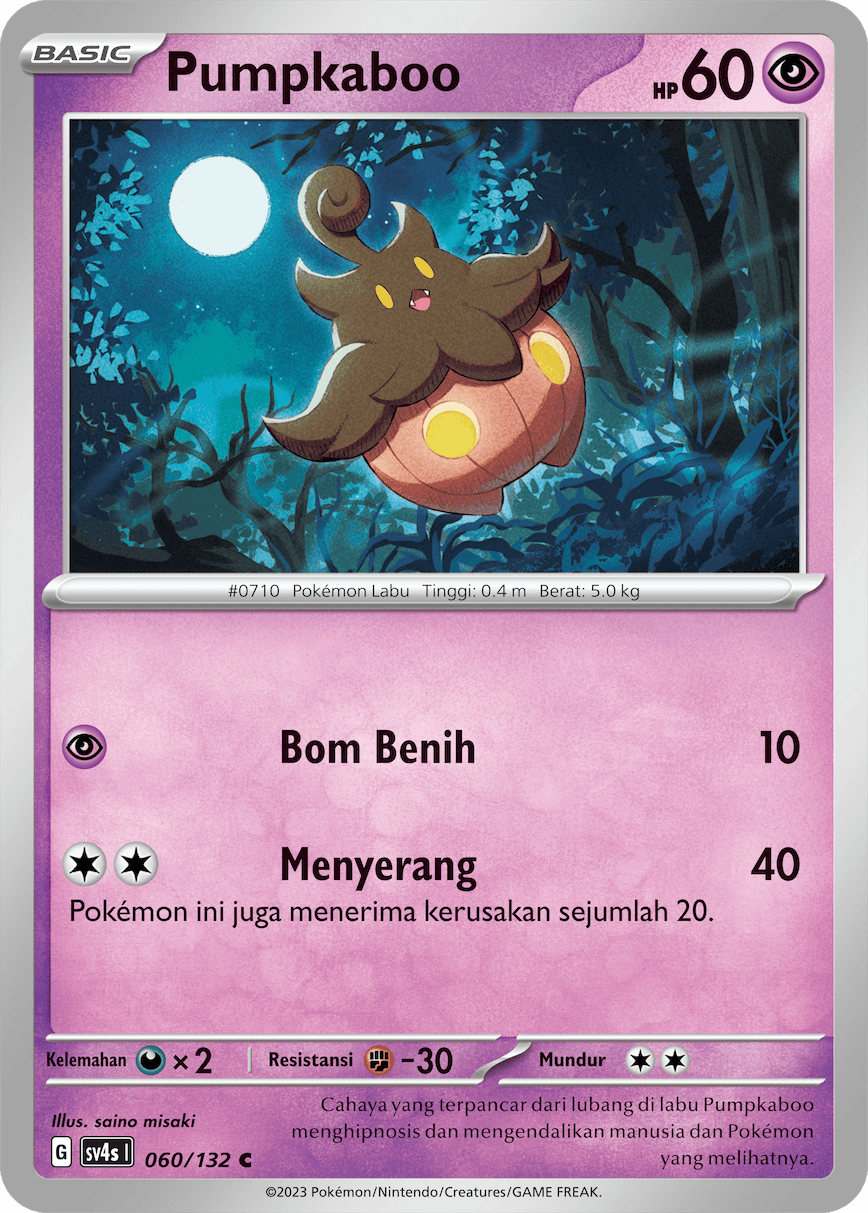 Pumpkaboo 060/132 — Pertemuan Paradoks (Indonesian Pokémon TCG card)