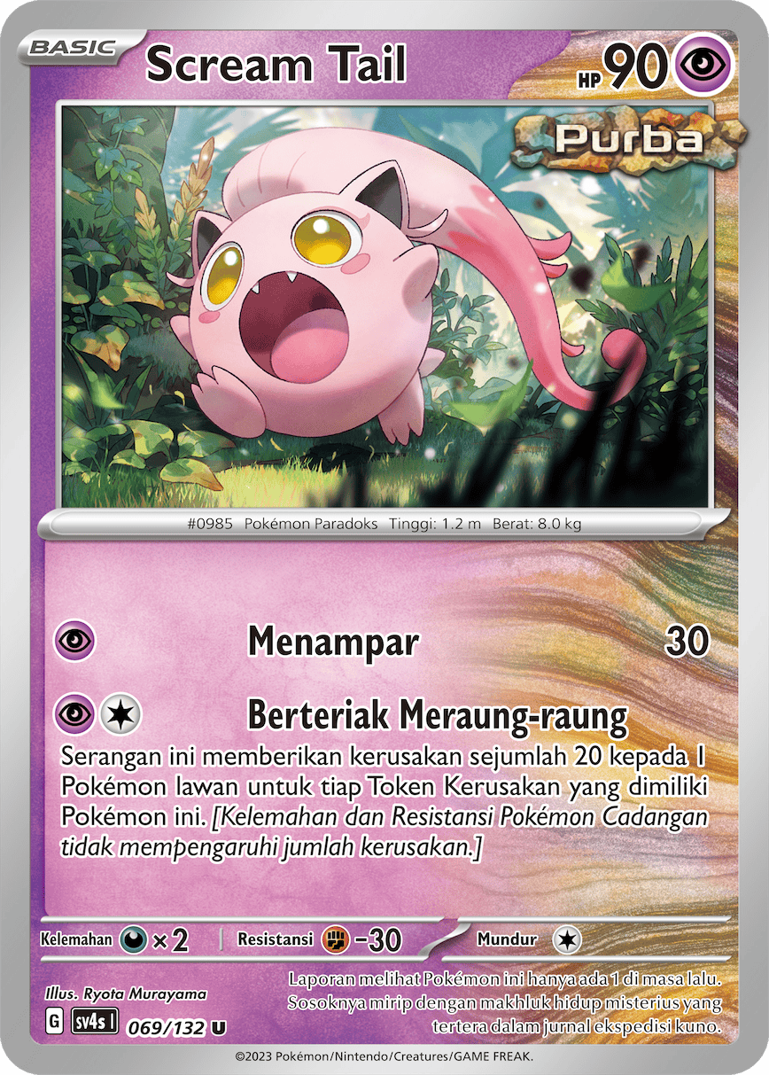 Scream Tail 069/132 — Pertemuan Paradoks (Indonesian Pokémon TCG card)