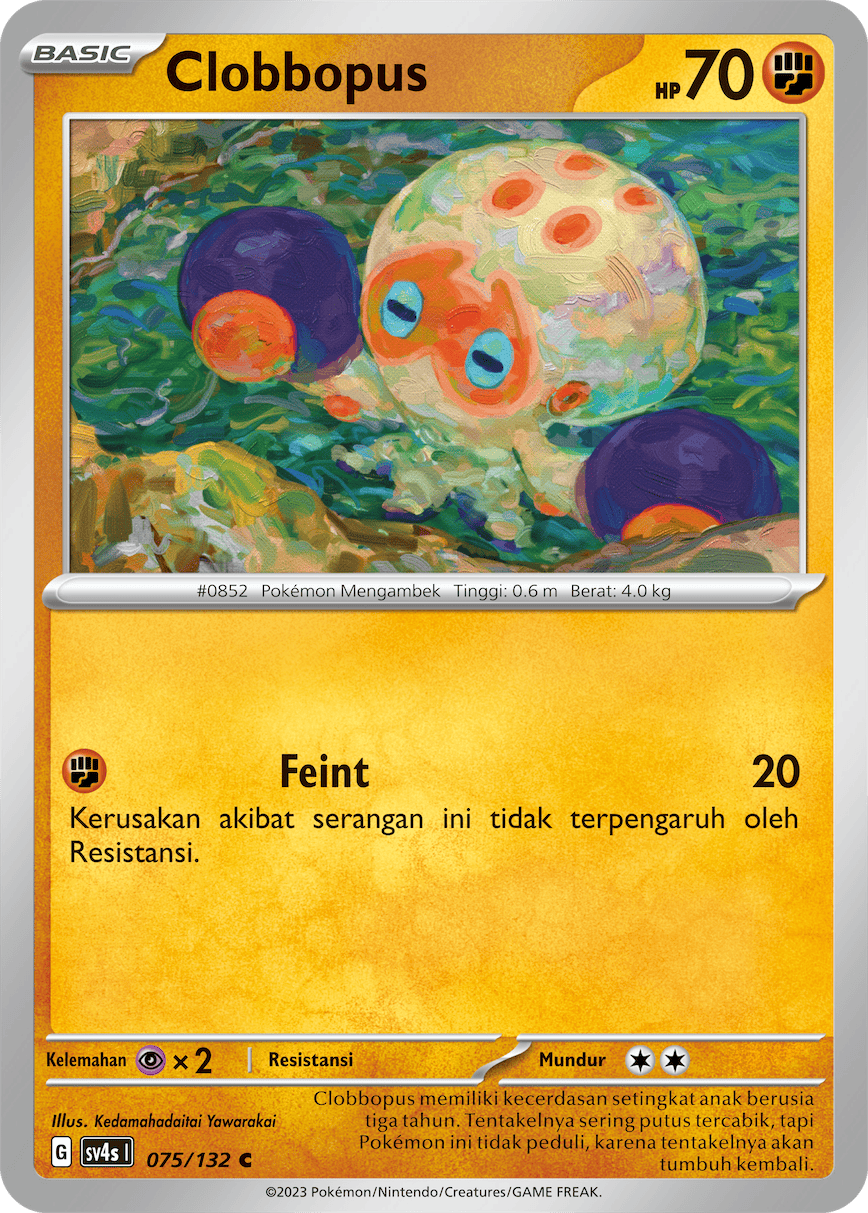 Clobbopus 075/132 — Pertemuan Paradoks (Indonesian Pokémon TCG card)