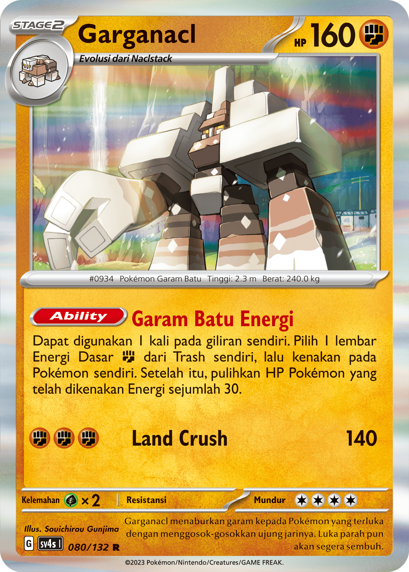 Garganacl 080/132 — Pertemuan Paradoks (Indonesian Pokémon TCG card)