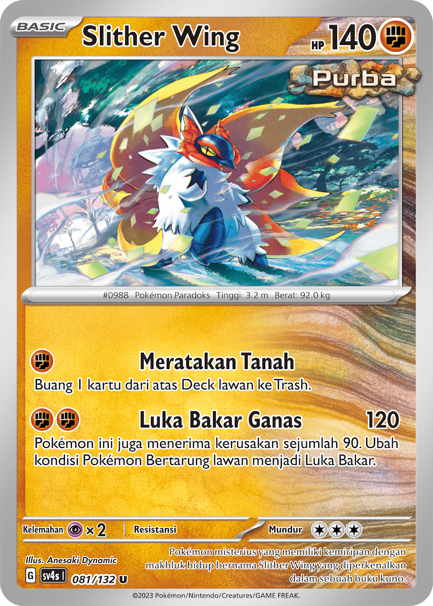 Slither Wing 081/132 — Pertemuan Paradoks (Indonesian Pokémon TCG card)