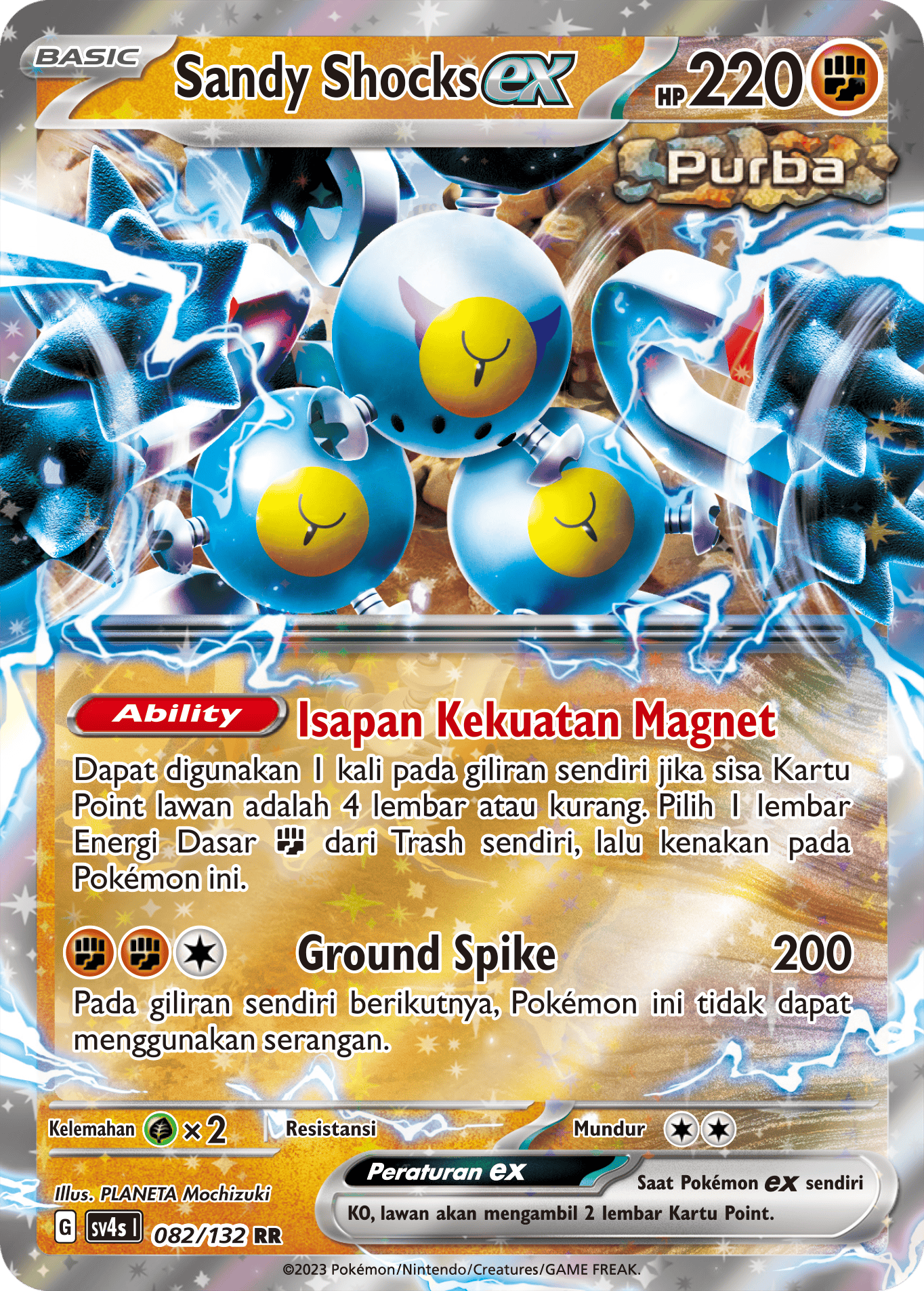 Sandy Shocks ex 082/132 — Pertemuan Paradoks (Indonesian Pokémon TCG card)