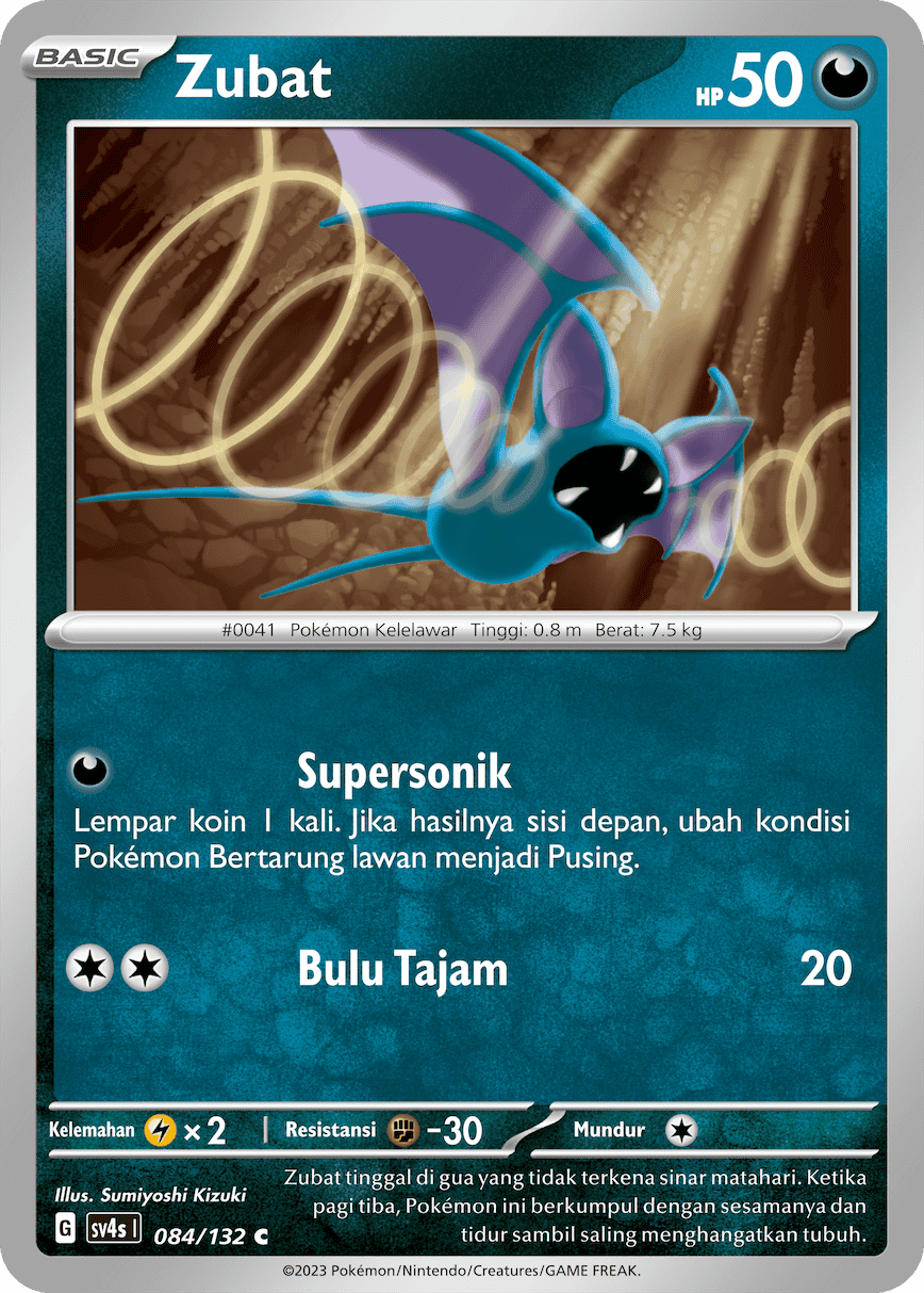 Zubat 084/132 — Pertemuan Paradoks (Indonesian Pokémon TCG card)