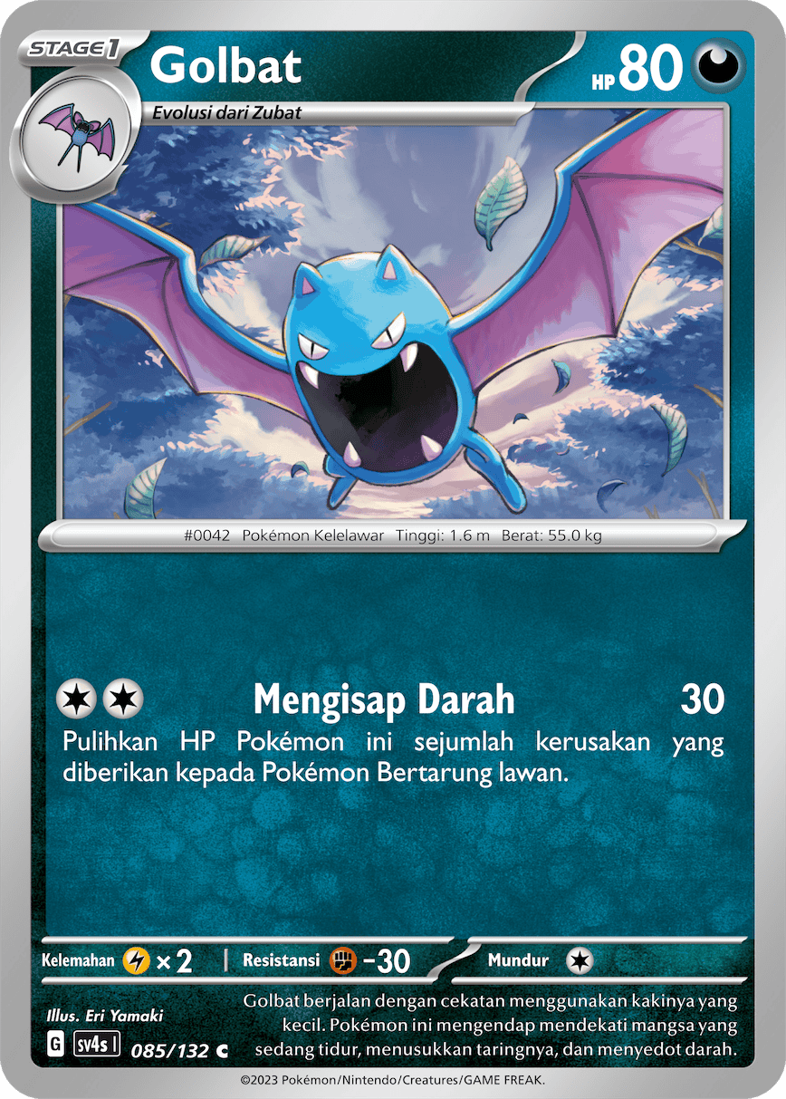 Golbat 085/132 — Pertemuan Paradoks (Indonesian Pokémon TCG card)