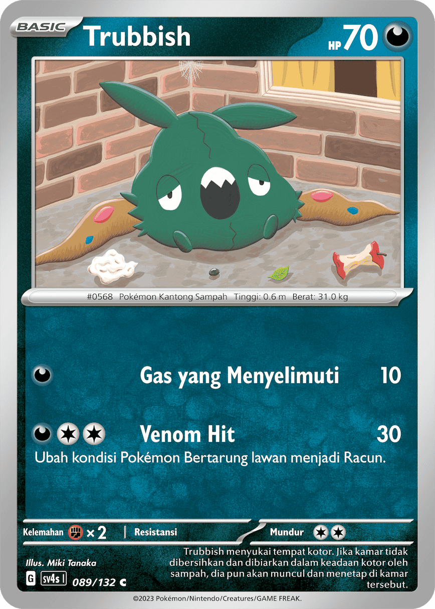 Trubbish 089/132 — Pertemuan Paradoks (Indonesian Pokémon TCG card)